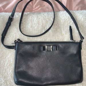 Coach Black Leather Bow Crossbody